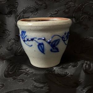 Salmon Falls Pottery Salt Glazed Votive With Blueberry Vines